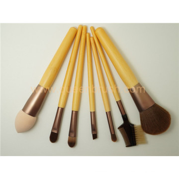 Bamboo Handle 7pcs cosméticos cosméticos maquiagem escova conjuntos